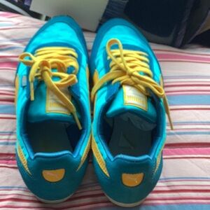 Puma Blue and Yellow Sneakers Lightweight Athletic Shoes